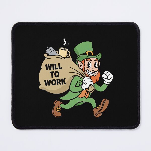Aperçu de l'œuvre Humour de bureau avec un lutin pour la Saint-Patrick créée et vendue par GrafTeesLab.