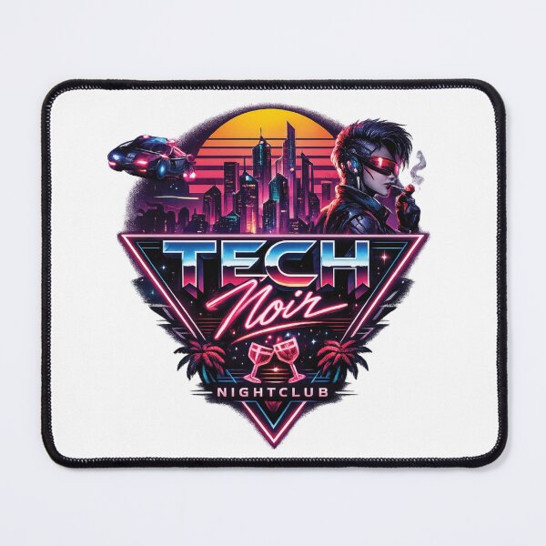 Item preview, Tech Noir – Retro 80s Cyberpunk Nightclub Synthwave Neon Design designed and sold by 486DesignCo.