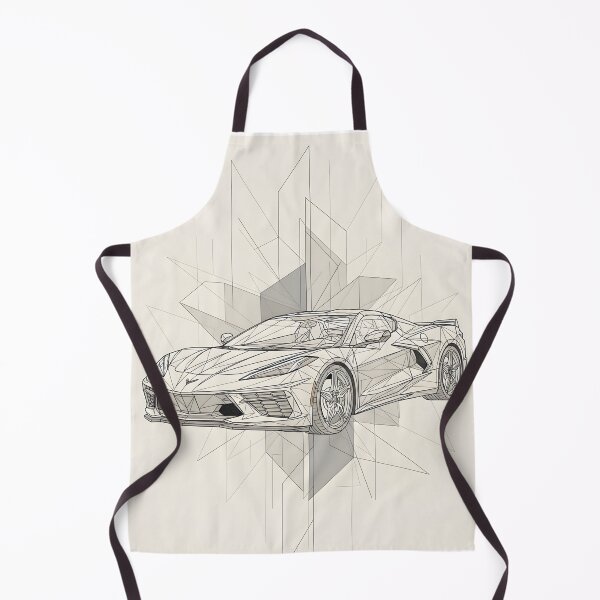 Item preview, Chevrolet Corvette C8 Geometric Line Art Poster Supercar Illustration designed and sold by Motorline44.