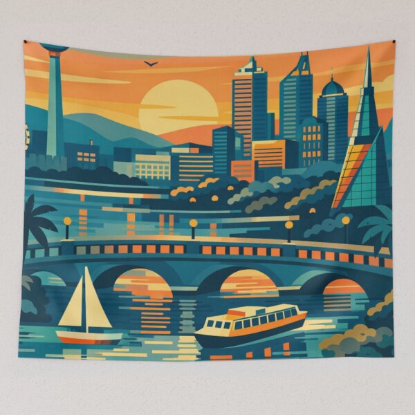 Item preview, Perth - Illustration Postcard designed and sold by MatthewHeights.