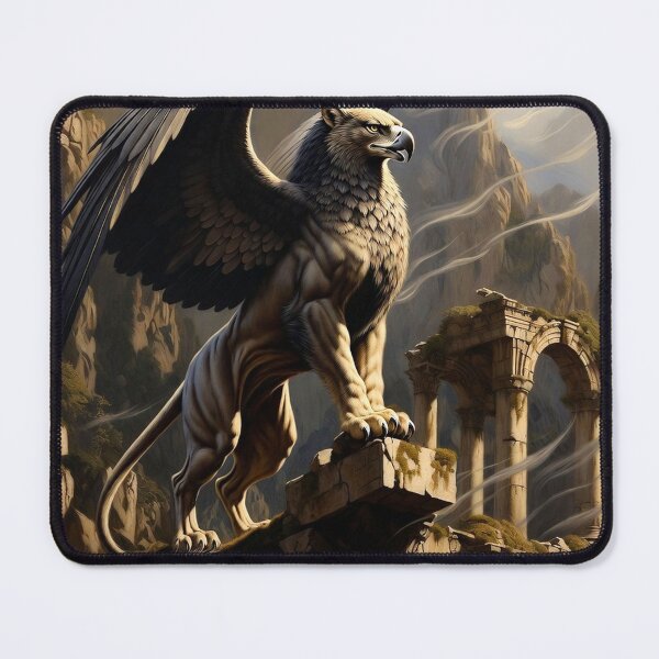 Item preview, Epic Golden Griffin Fantasy Illustration designed and sold by semenol.