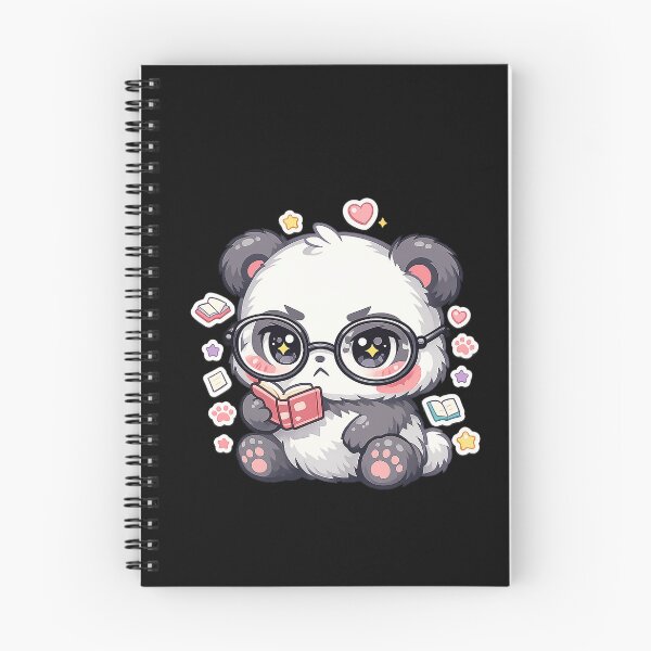 Item preview, Kawaii Style Angry Panda Wearing Glasses Reading a Book designed and sold by timizar.