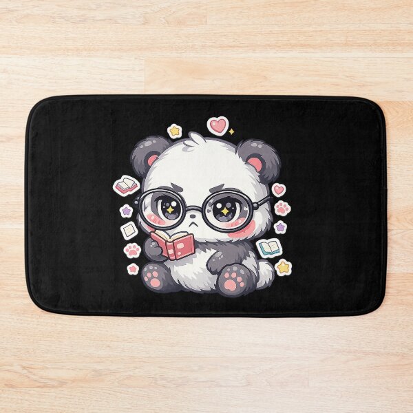Item preview, Kawaii Style Angry Panda Wearing Glasses Reading a Book designed and sold by timizar.