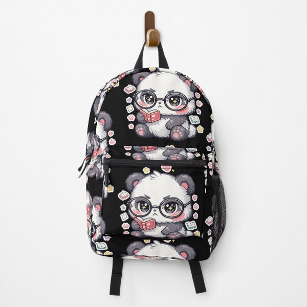 Item preview, Kawaii Style Angry Panda Wearing Glasses Reading a Book designed and sold by timizar.