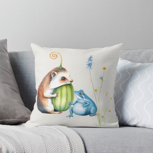 Item preview,  Animal Friends – Cute Baby Hedgehog and Blue Frog Illustration | Baby Nursery Art | Baby Shower Gift  designed and sold by CONTRAPINK.