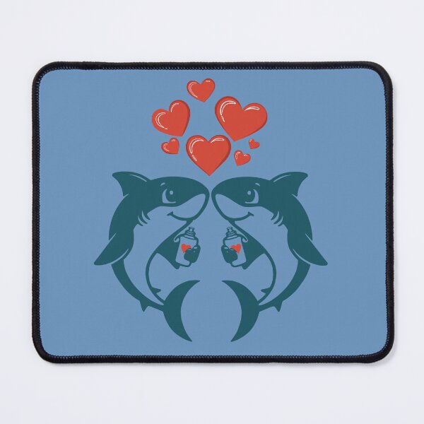 Item preview, Shark Love – Cute Ocean Couple designed and sold by RitaRuni1992.