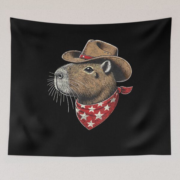 Item preview, Capybara Cowboy Howdy Retro Capybara designed and sold by Cheesymatiion.