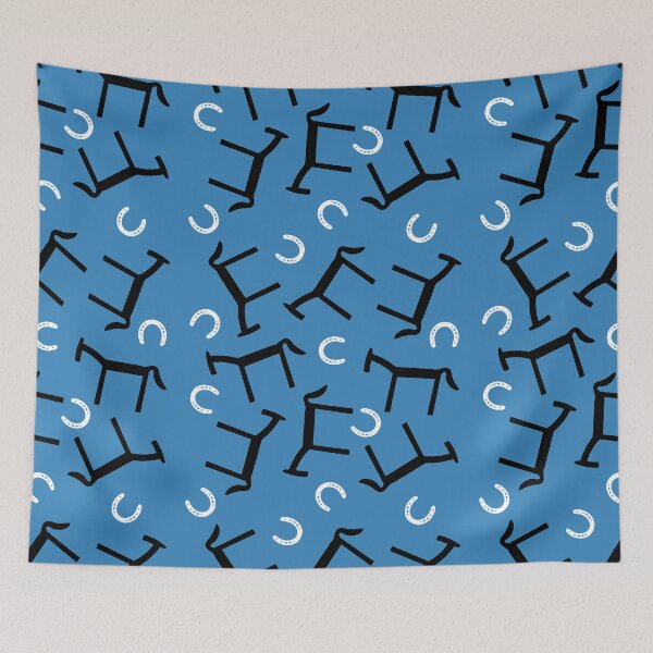 Item preview, Cute horse blue seamless pattern designed and sold by SeamlessDsign.