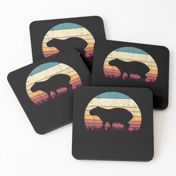 Item preview, Capybara Silhouette Sunset Retro Capy Rodent Men Women Kids designed and sold by Cheesymatiion.