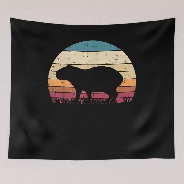 Item preview, Capybara Silhouette Sunset Retro Capy Rodent Men Women Kids designed and sold by Cheesymatiion.