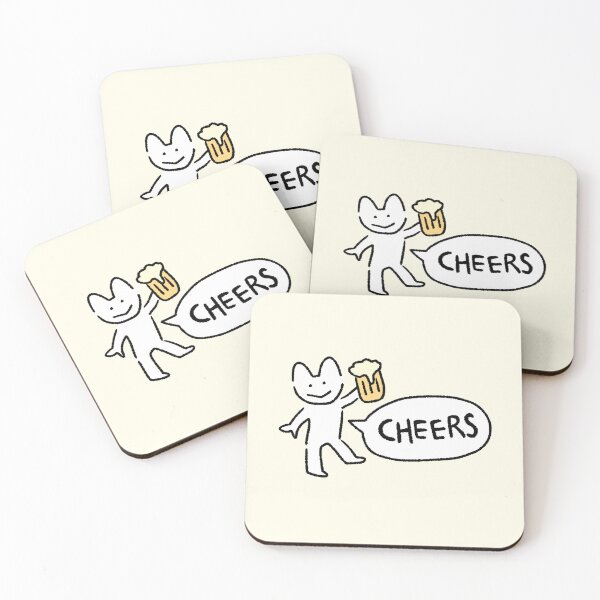 Item preview, Funny Cheers Cat Sticker – Cute Drinking Cat Cartoon, Celebration Cat Meme, Party Cat Illustration designed and sold by lazydayz16.