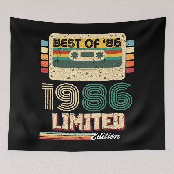 Item preview, Best Of 1986 Limited Edition Retro Cassette Vintage Birthday Gift designed and sold by MixedVibes Co..