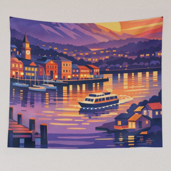 Item preview, Hobart - Illustration Postcard designed and sold by MatthewHeights.
