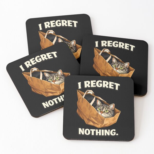 Item preview, Funny Cat Meme – I Regret Nothing Cat in Paper Bag for Cat Lovers designed and sold by Irysek.