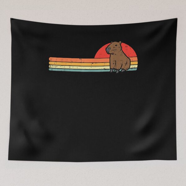 Item preview, Capybara Chest Sunset Retro Capy Rodent Men Women Kids Youth designed and sold by Cheesymatiion.
