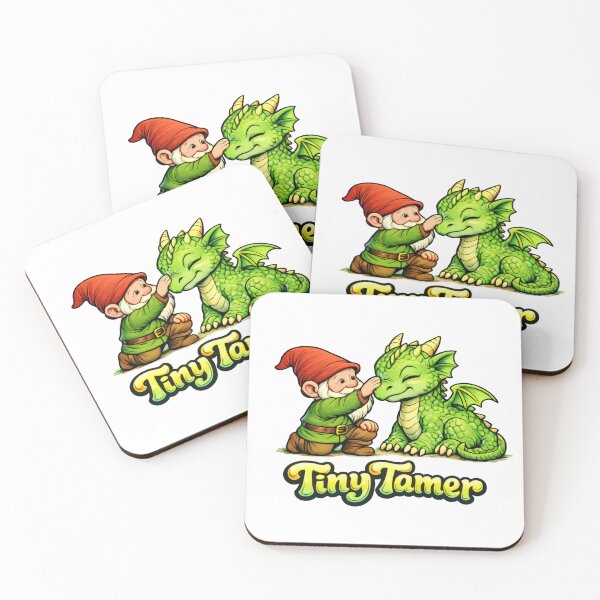 Item preview, Tiny Tamer Cute Gnome and Baby Dragon Fantasy Illustration designed and sold by Moriarty's Digital Visions.