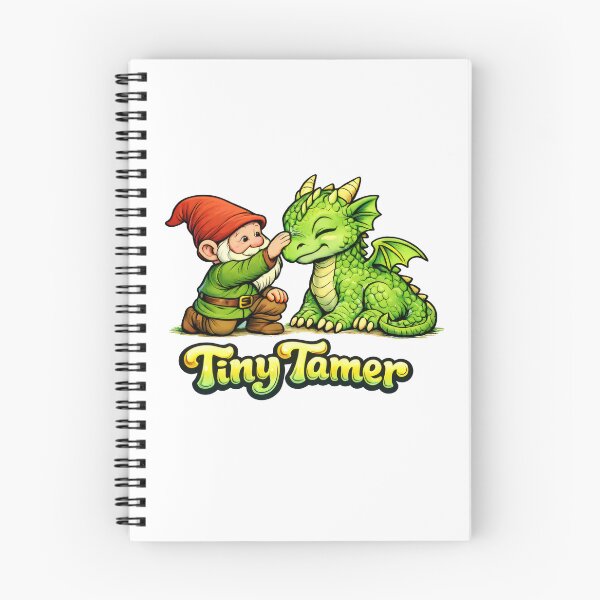 Item preview, Tiny Tamer Cute Gnome and Baby Dragon Fantasy Illustration designed and sold by Moriarty's Digital Visions.