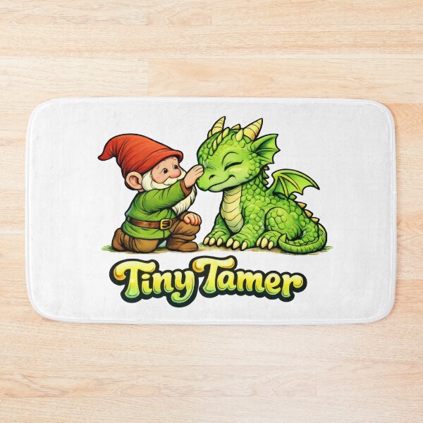 Item preview, Tiny Tamer Cute Gnome and Baby Dragon Fantasy Illustration designed and sold by Moriarty's Digital Visions.