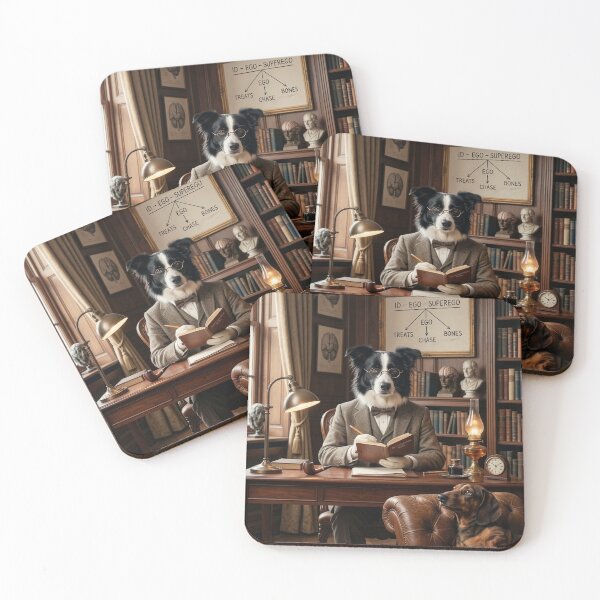 Item preview, The Dogchianalyst | Funny Border Collie Psychoanalyst Art designed and sold by Yassine Ardi.