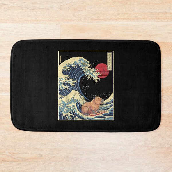 Item preview, Surfing Capybara Retro Kawaii designed and sold by Cheesymatiion.