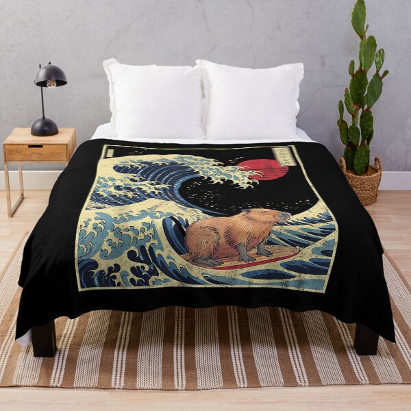 Item preview, Surfing Capybara Retro Kawaii designed and sold by Cheesymatiion.
