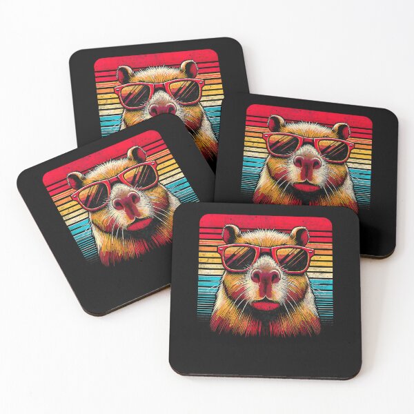 Item preview, Capybara Retro Capybara Vintage Sunglasses designed and sold by Cheesymatiion.