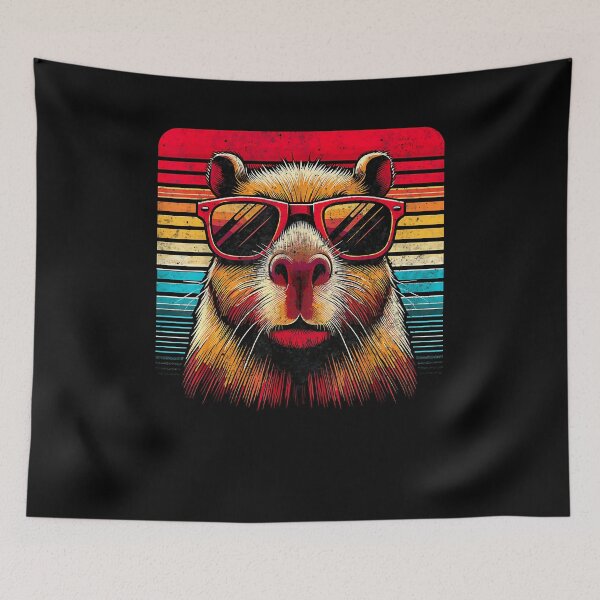 Item preview, Capybara Retro Capybara Vintage Sunglasses designed and sold by Cheesymatiion.
