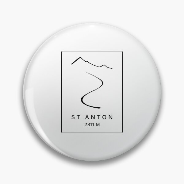 Item preview, St Anton Ski Resort – Minimal Alpine Ski Line (Back Print Black) designed and sold by leewarddesign.