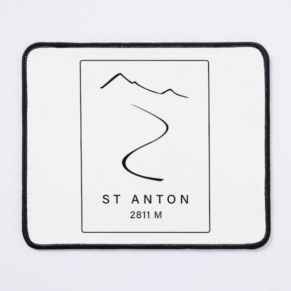 Item preview, St Anton Ski Resort – Minimal Alpine Ski Line (Back Print Black) designed and sold by leewarddesign.