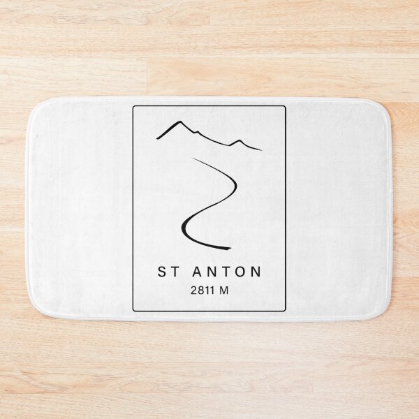 Item preview, St Anton Ski Resort – Minimal Alpine Ski Line (Back Print Black) designed and sold by leewarddesign.