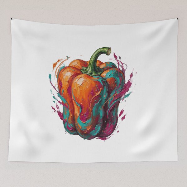 Item preview, Colorful Abstract Bell Pepper – Paint Splash Food Art designed and sold by Activity01.