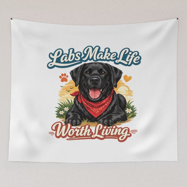 Item preview, Labs Make Life Worth Living – Cute Black Labrador Retriever Dog Lover Shirt designed and sold by 486DesignCo.