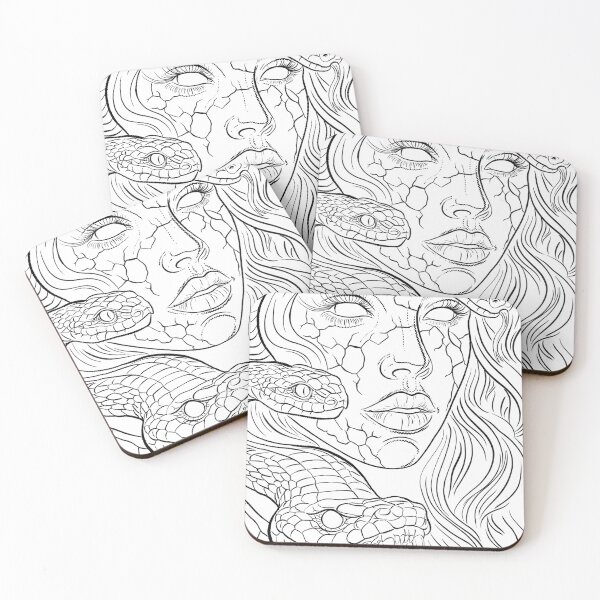 Item preview, Cracked Goddess Silhouette – Dark Feminine Gothic Line Art designed and sold by sososweett.