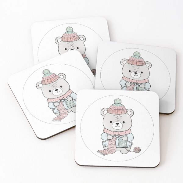 Item preview, Cute Knitting Bear – Cozy Kawaii Winter Animal Sticker designed and sold by MongOficial.
