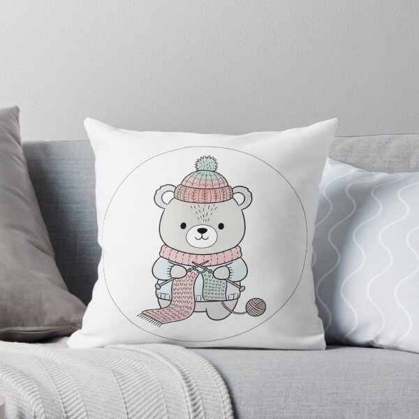 Item preview, Cute Knitting Bear – Cozy Kawaii Winter Animal Sticker designed and sold by MongOficial.