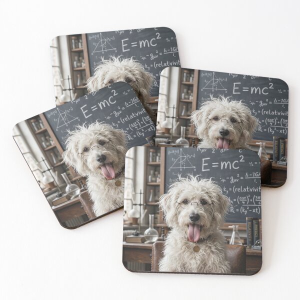 Item preview, Albert Collie–Poodle mix Dog – Ultra Realistic Genius Scientist Dog with Wild Hair | Funny Smart Dog Art designed and sold by Yassine Ardi.