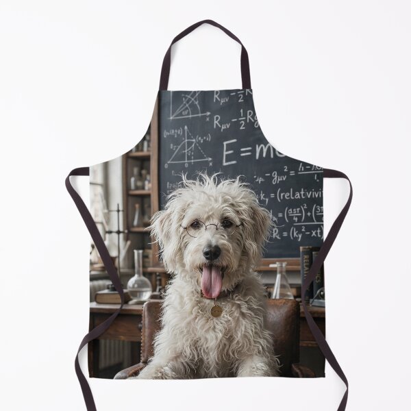 Item preview, Albert Collie–Poodle mix Dog – Ultra Realistic Genius Scientist Dog with Wild Hair | Funny Smart Dog Art designed and sold by Yassine Ardi.
