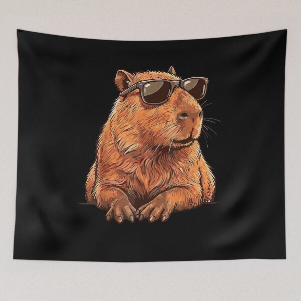 Item preview, Cool Capybara with Sunglasses designed and sold by Cheesymatiion.