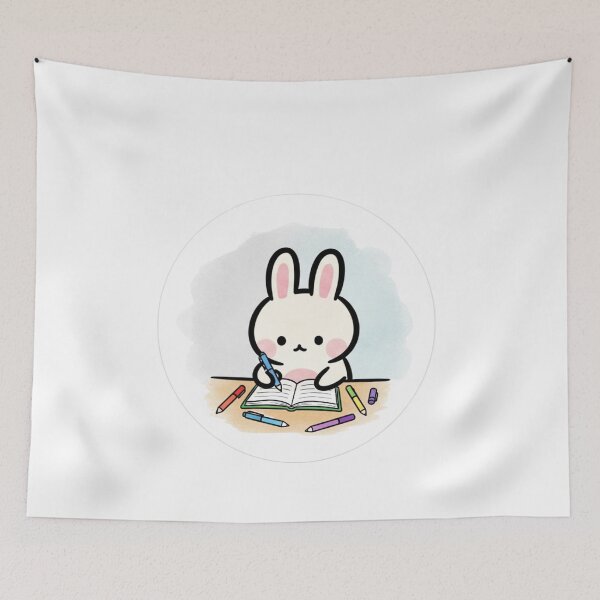 Item preview, Cute Studying Bunny – Kawaii School Animal Sticker designed and sold by MongOficial.