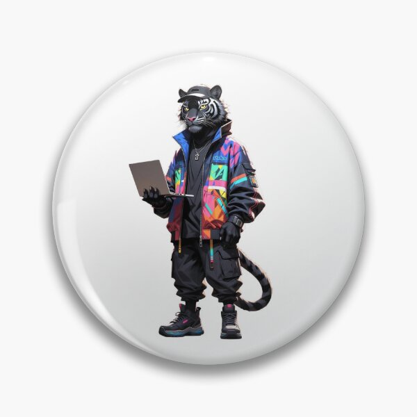 Artikelvorschau, Cyberpunk Black Panther Techwear Streetstyle Kunst entworfen und verkauft von cAyberFoxStudio.