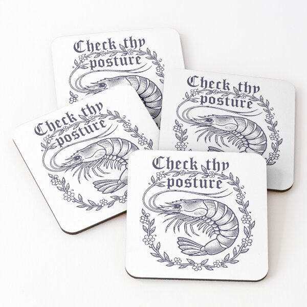 Item preview, Shrimp Check Thy Posture, Funny Medieval Shrimp Meme Retro Style designed and sold by borenclolahroy.