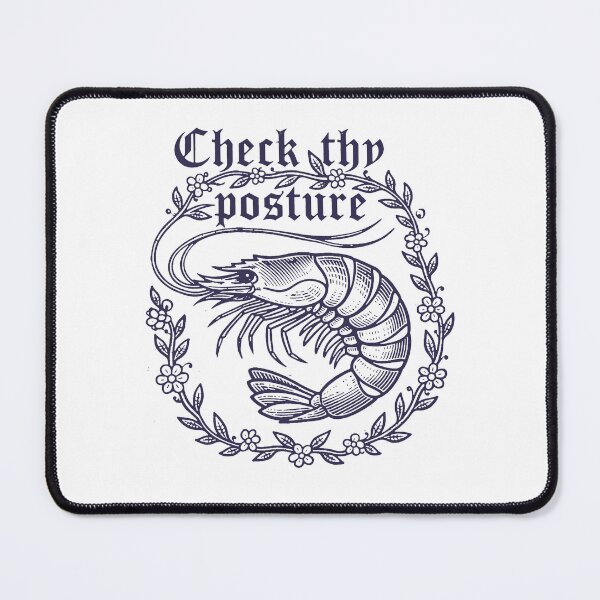 Item preview, Shrimp Check Thy Posture, Funny Medieval Shrimp Meme Retro Style designed and sold by borenclolahroy.