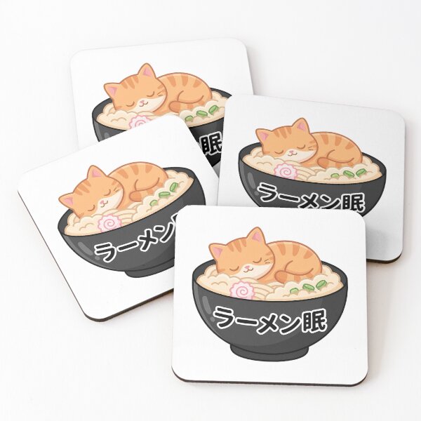 Item preview, Cute Ramen Sleep Cat Kawaii Cartoon Japanese designed and sold by chattsuede.
