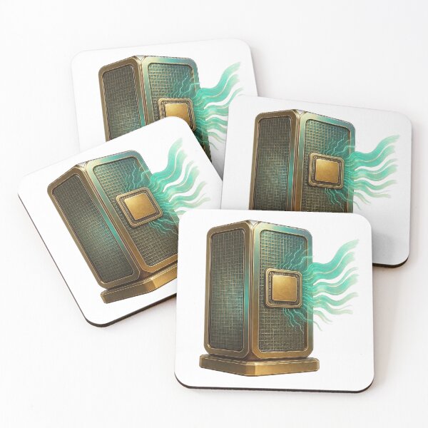 Item preview, Golden futuristic computer processor with glowing green energy flow designed and sold by Creative88Art.