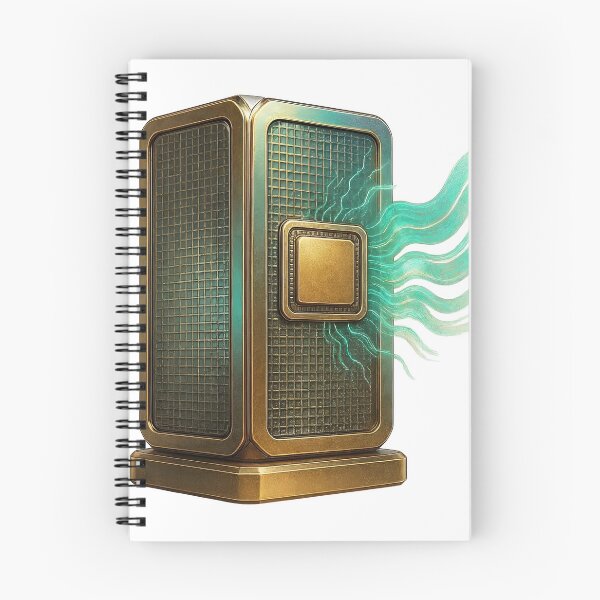 Item preview, Golden futuristic computer processor with glowing green energy flow designed and sold by Creative88Art.