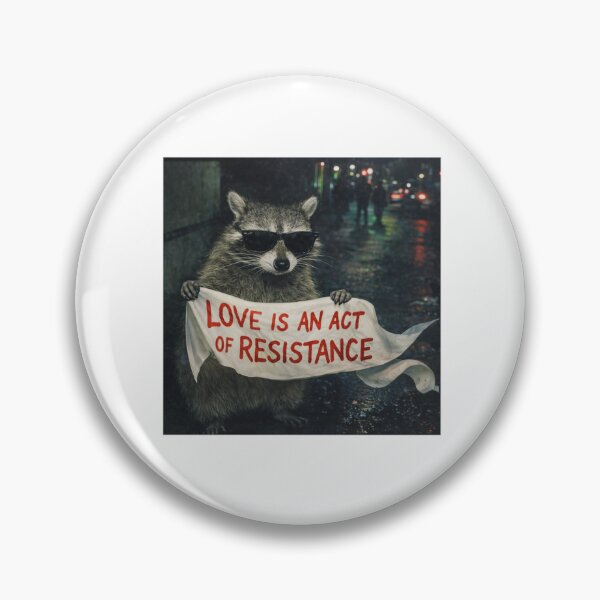 Item preview, Retro Raccoon Protest Love Is Resistance Shirt | Funny Animal Meme | Anti ICE designed and sold by borenclolahroy.