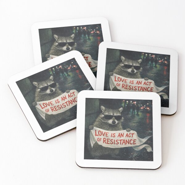 Item preview, Retro Raccoon Protest Love Is Resistance Shirt | Funny Animal Meme | Anti ICE designed and sold by borenclolahroy.