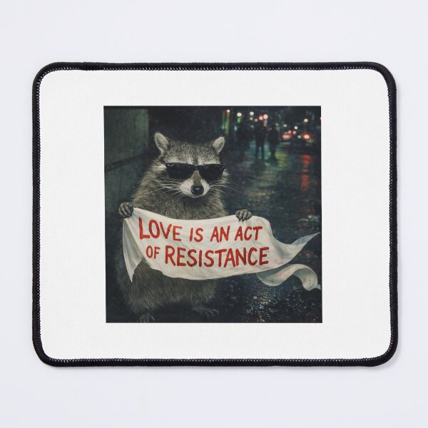 Item preview, Retro Raccoon Protest Love Is Resistance Shirt | Funny Animal Meme | Anti ICE designed and sold by borenclolahroy.