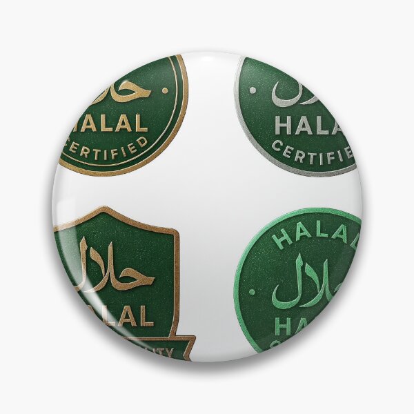 Item preview, Halal certification labels for food and product authenticity designed and sold by Creative88Art.