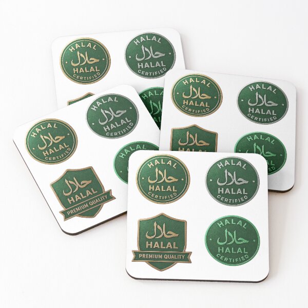 Item preview, Halal certification labels for food and product authenticity designed and sold by Creative88Art.